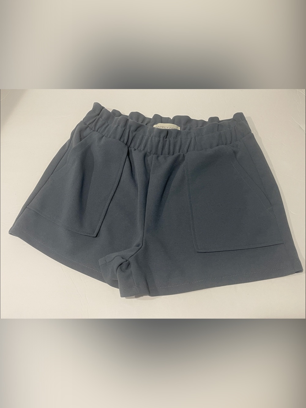 Happily grey small Women's Dark Gray Elastic Waist Utility Shorts